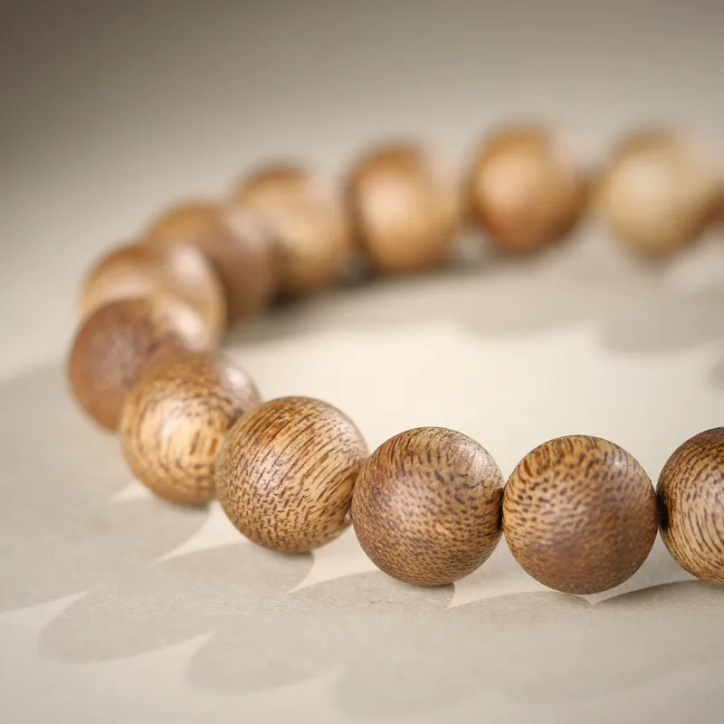 Cuiya Golden Building Sandalwood Aromatic Craft Beaded Bracelet Unisex-5