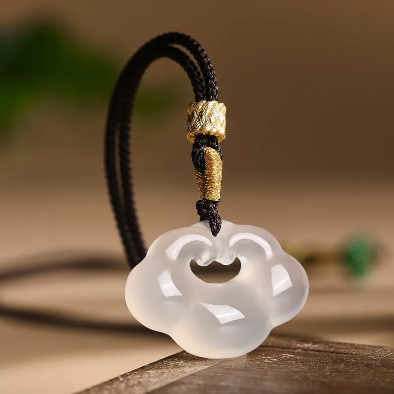 Cuiya Golden Building Chalcedony Necklaces Unisex-4