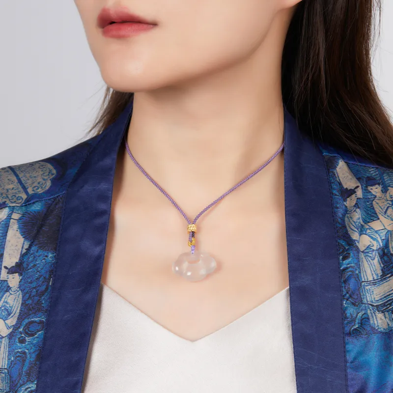 Cuiya Golden Building Chalcedony Necklaces Unisex-8