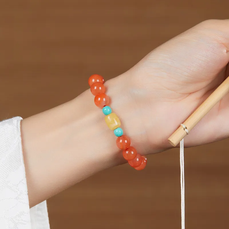Cuiya Golden Building Agate Jade Bracelets Unisex-2