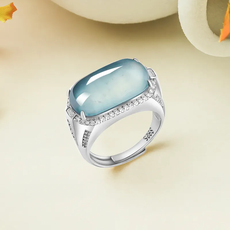 Cuiya Golden Building Ice Glutinous Jadeite Rings Unisex-1