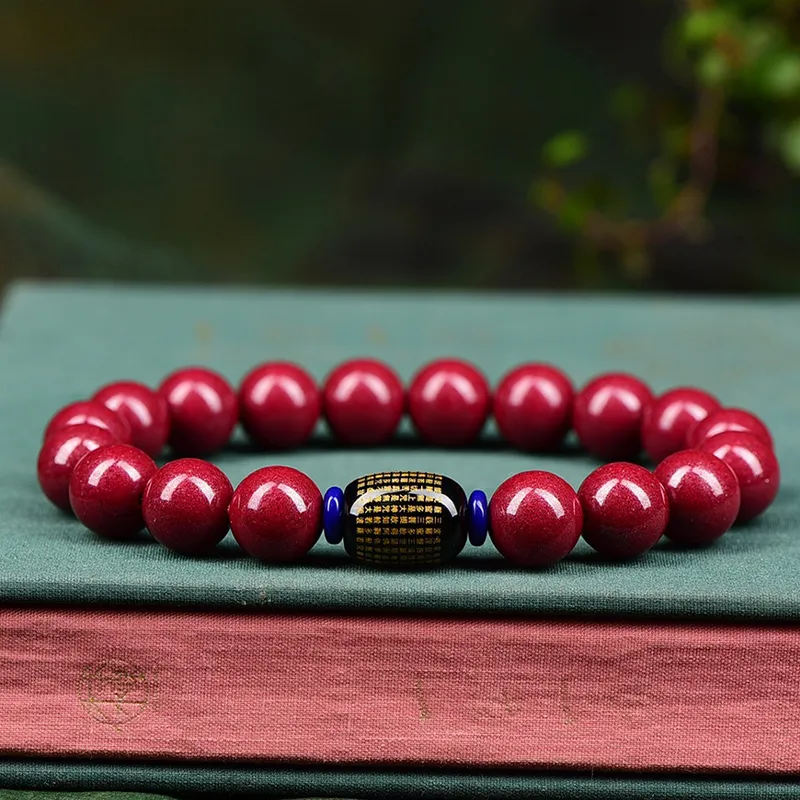 Cuiya Golden Building Reconstructed Cinnabar Jade Bracelets Unisex-1