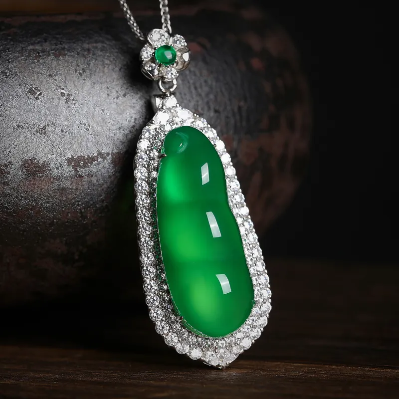 Cuiya Golden Building Chalcedony Jade Pendants Women's-1