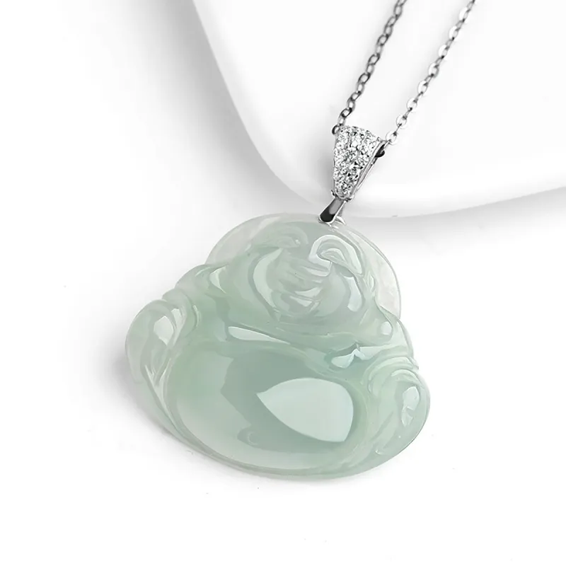 Cuiya Golden Building Glutinous Jade Jadeite Necklaces Women's-2