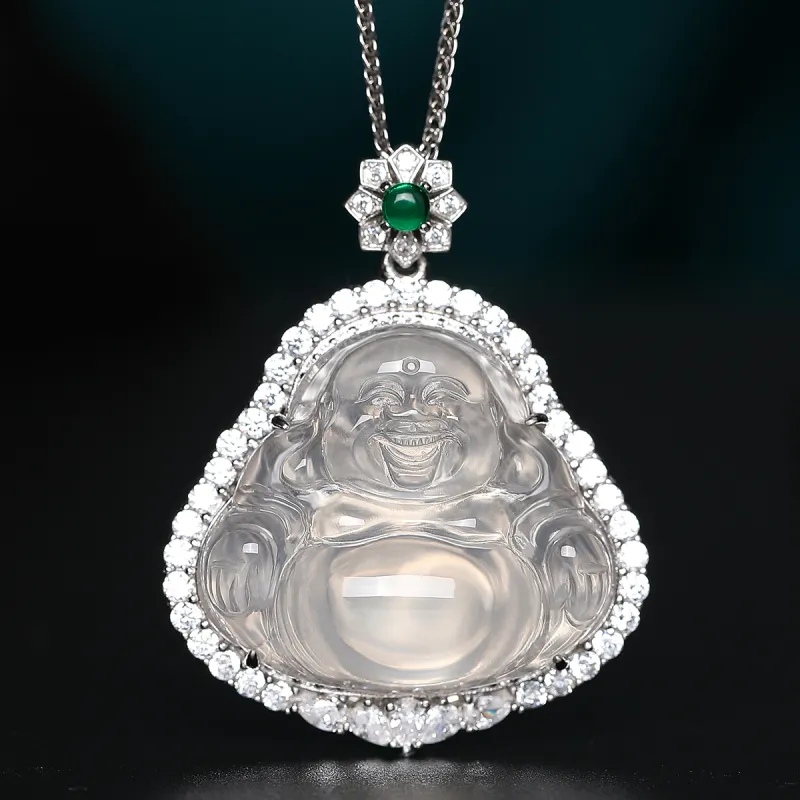 Cuiya Golden Building Chalcedony Jade Pendants Women's-1