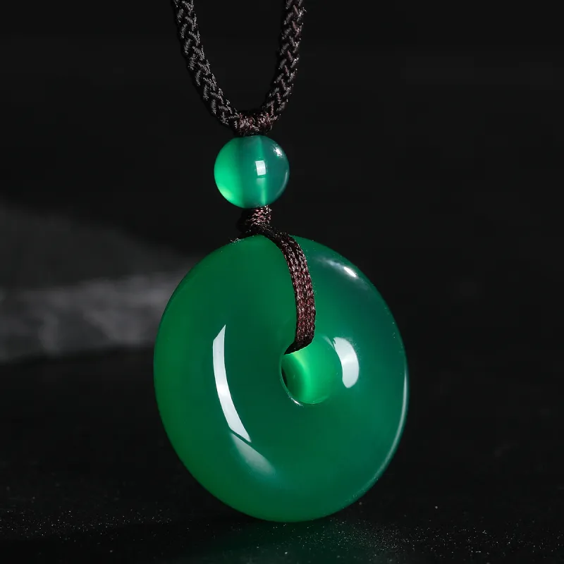 Cuiya Golden Building Chalcedony Necklaces Unisex-9