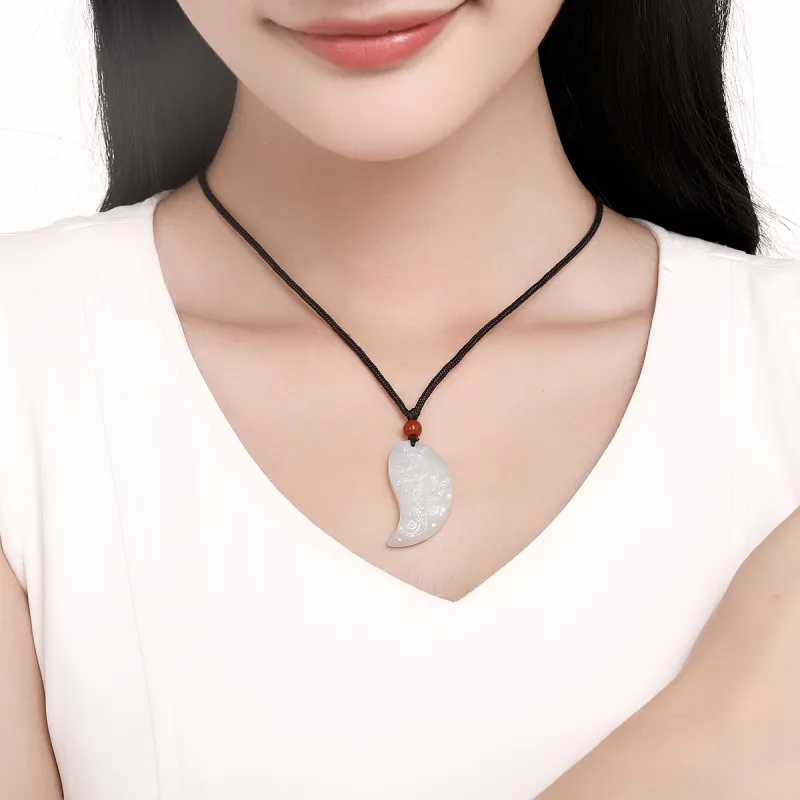 Cuiya Golden Building Necklaces Green Jade Unisex-2