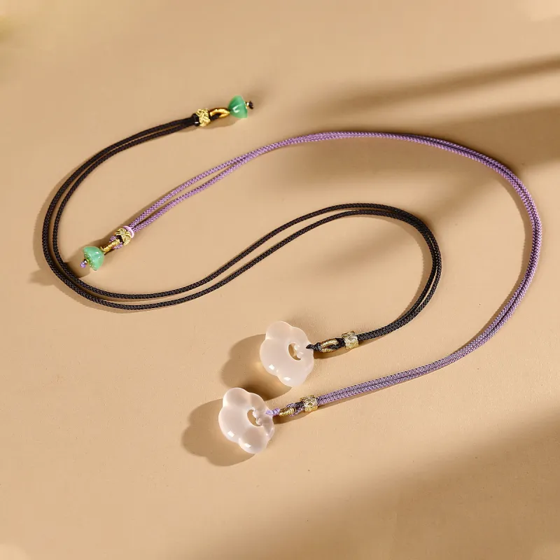 Cuiya Golden Building Chalcedony Necklaces Unisex-15