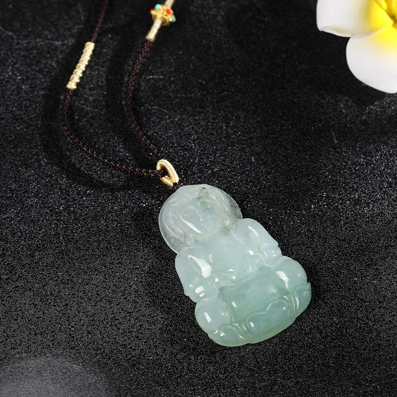 Cuiya Golden Building Glutinous Jade Jadeite Necklaces Unisex-2