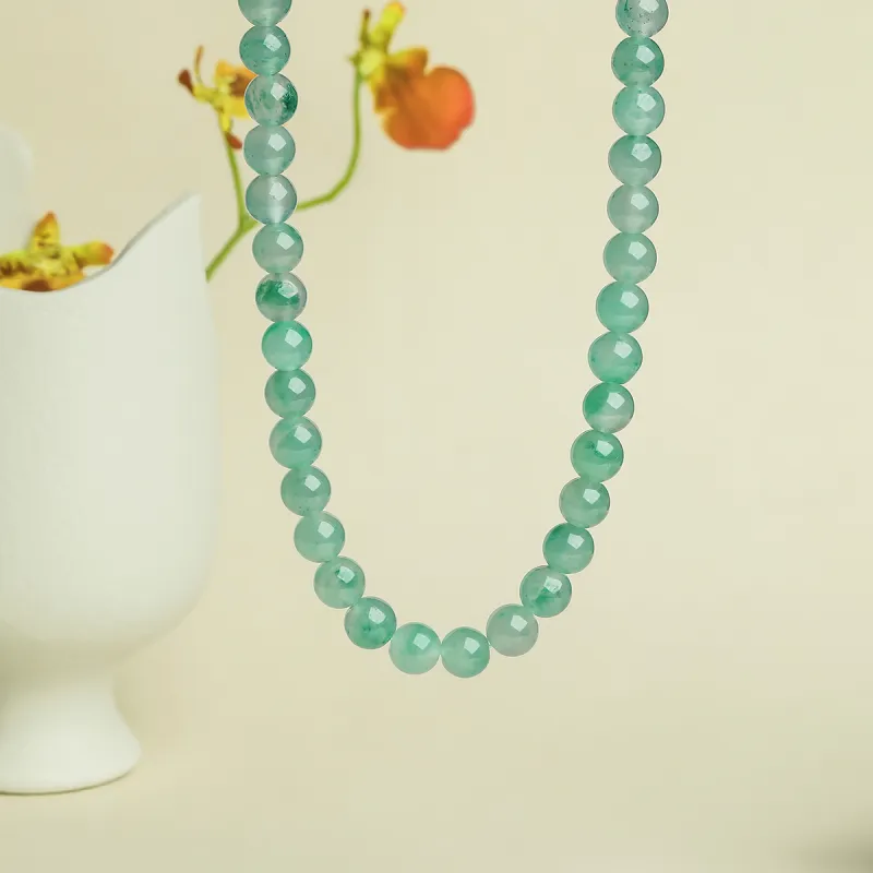 Cuiya Golden Building Dulong Jade Necklaces Women's-12