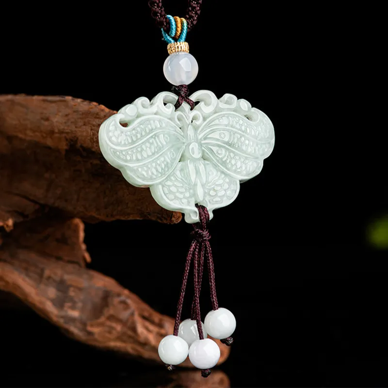 Cuiya Golden Building Glutinous Jade Jadeite Necklaces Women's-3