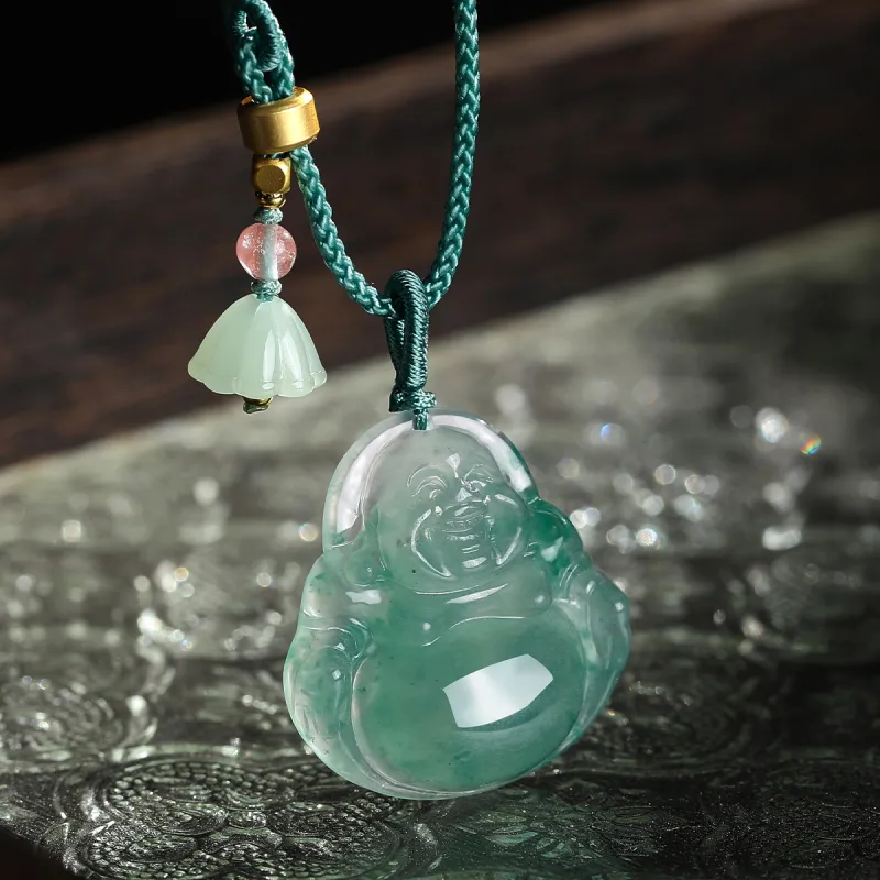 Cuiya Golden Building Dulong Jade Necklaces Unisex-5