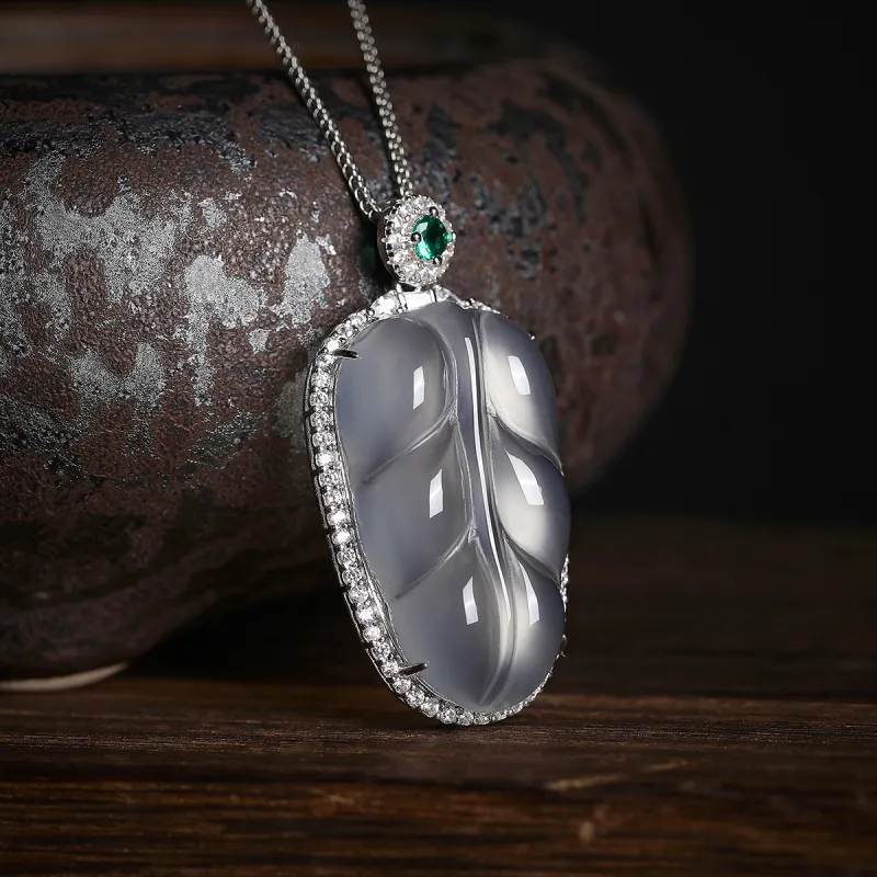 Cuiya Golden Building Chalcedony Jade Pendants Women's-5