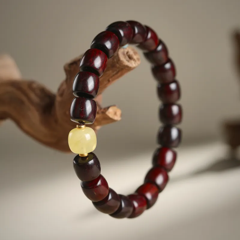 Cuiya Golden Building Sandalwood Bracelets Unisex-3