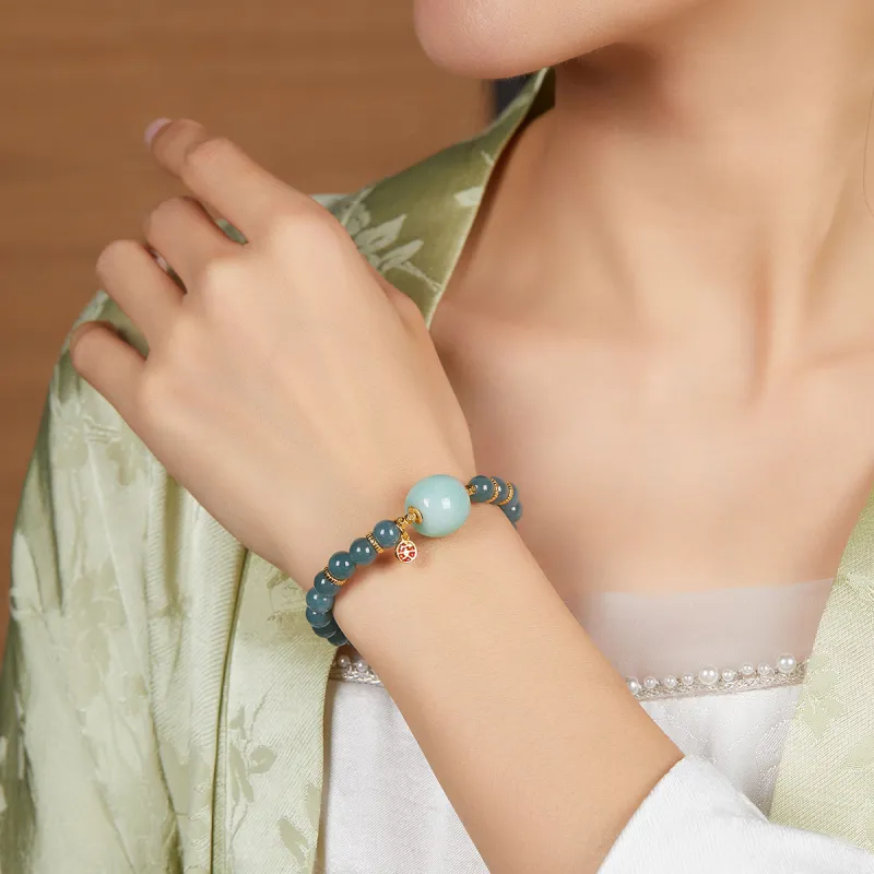 Cuiya Golden Building Glutinous Jade Jadeite Bracelets Unisex-1