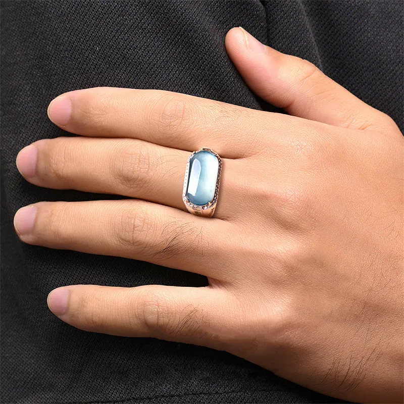 Cuiya Golden Building Ice Glutinous Jadeite Rings Unisex-2