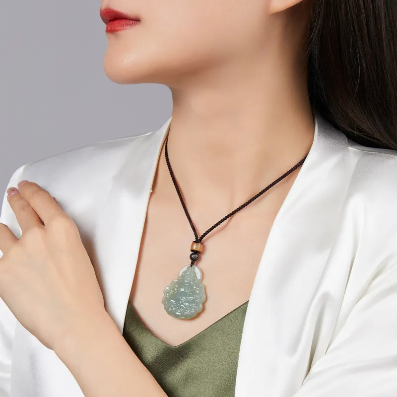 Cuiya Golden Building Hetian Jade Hetian Jade Pendants Unisex Green Jade-2