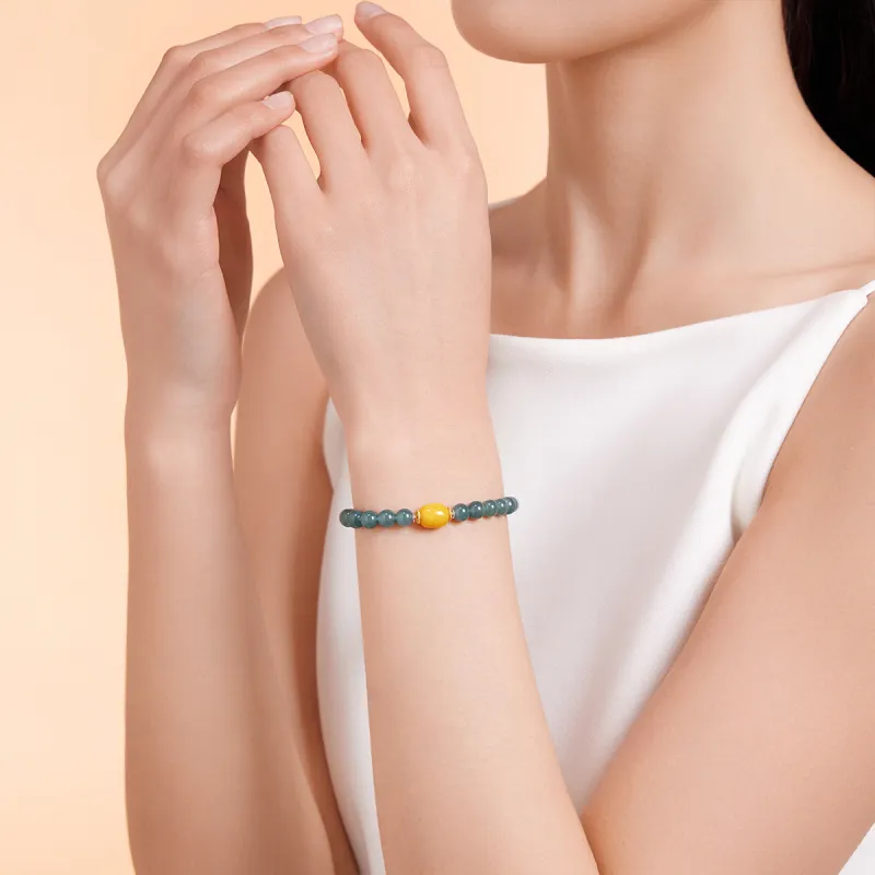 Cuiya Golden Building Ice Type Jadeite Bracelets Women's-5