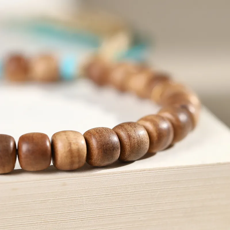 Cuiya Golden Building Sandalwood Bracelets Unisex-5