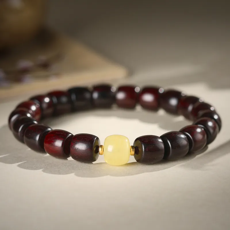 Cuiya Golden Building Sandalwood Bracelets Unisex-1