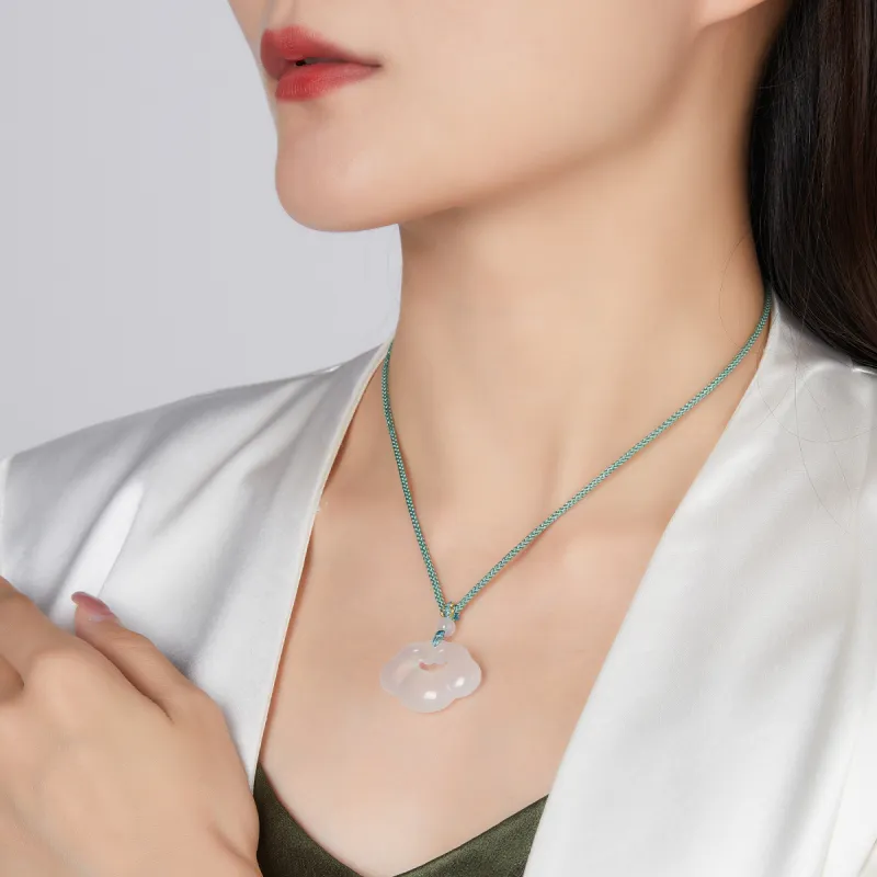 Cuiya Golden Building Chalcedony Necklaces Unisex-22