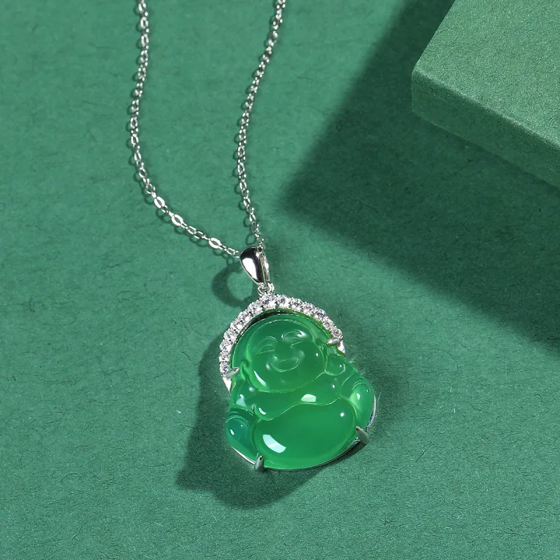 Cuiya Golden Building Chalcedony Jade Pendants Women's-17