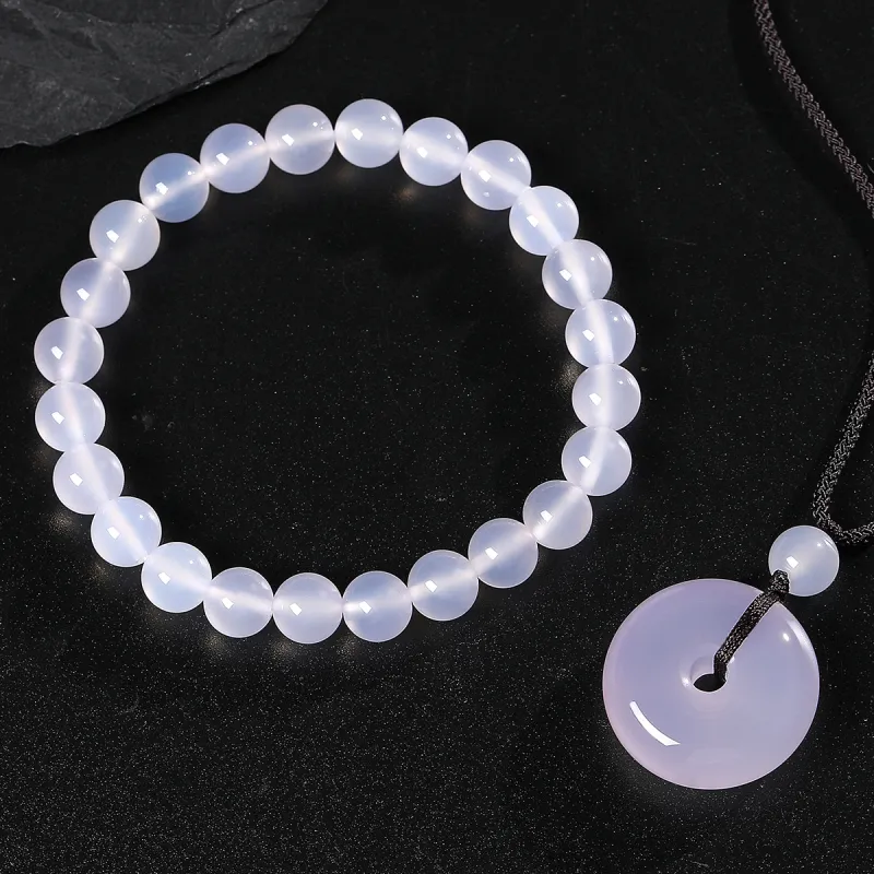 Cuiya Golden Building Chalcedony Necklaces Unisex-11