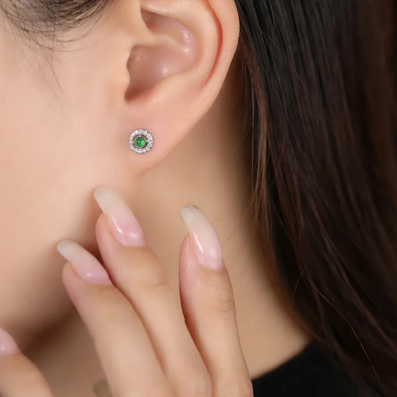 Cuiya Golden Building Ice Type Stud Earrings Unisex-6