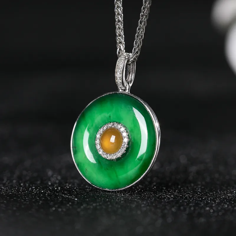 Cuiya Golden Building Ice Glutinous Necklaces Unisex-5