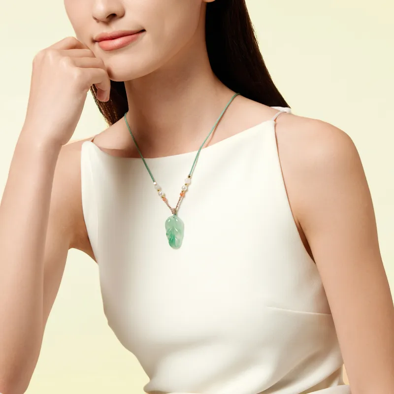 Cuiya Golden Building Dulong Jade Necklaces Women's-4