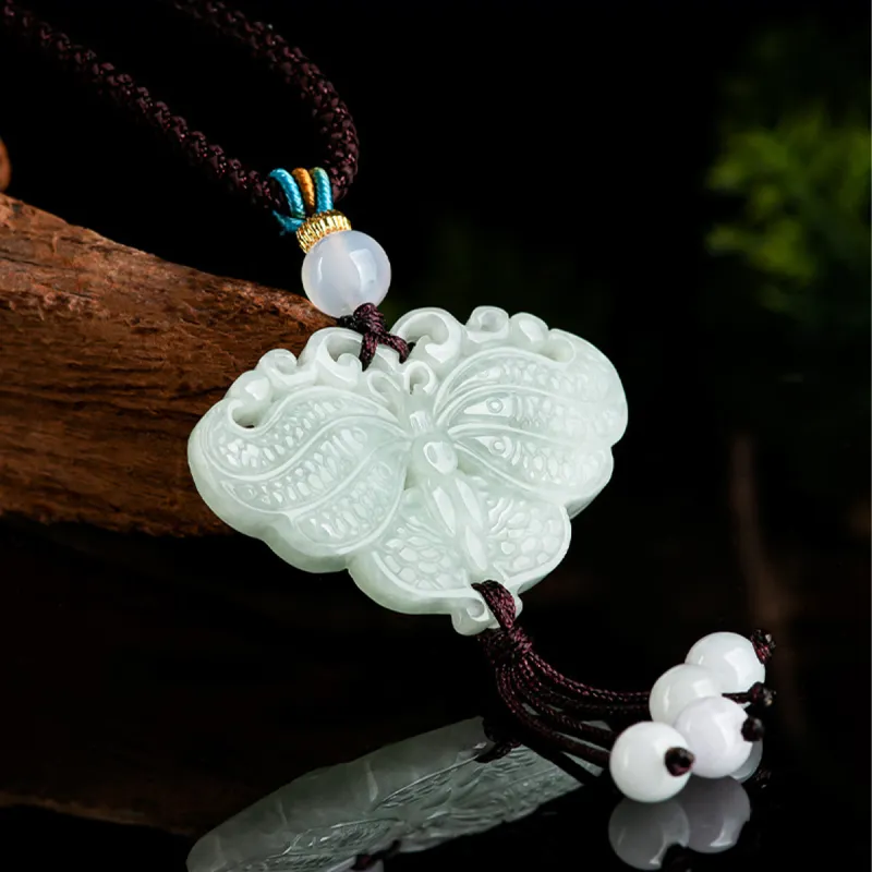Cuiya Golden Building Glutinous Jade Jadeite Necklaces Women's-2