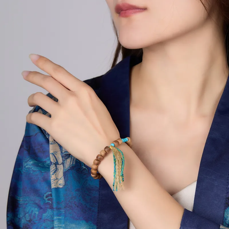 Cuiya Golden Building Sandalwood Bracelets Unisex-3