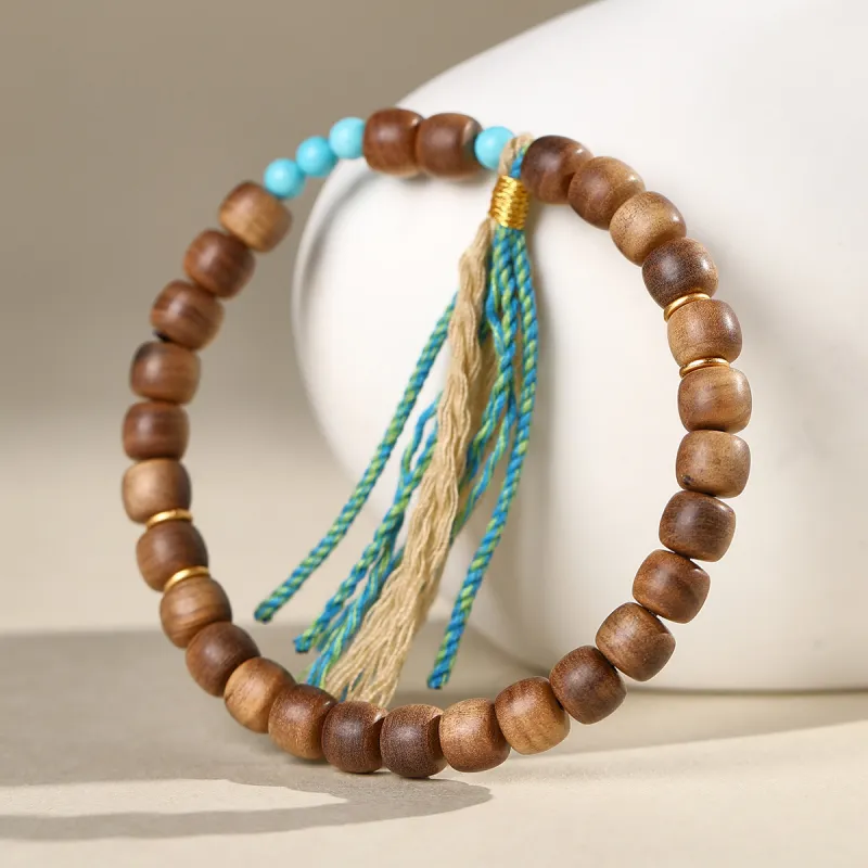 Cuiya Golden Building Sandalwood Bracelets Unisex-2