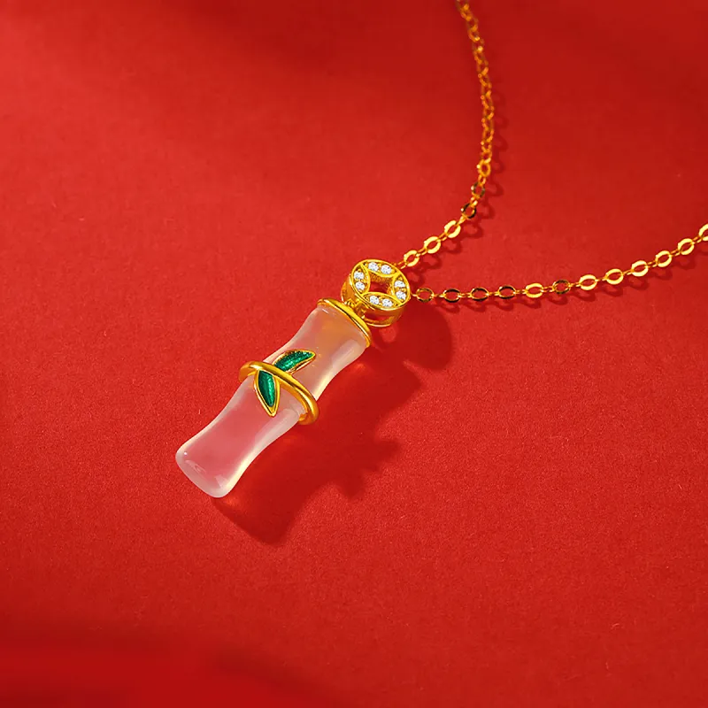 Cuiya Golden Building Chalcedony Necklaces Women's-1