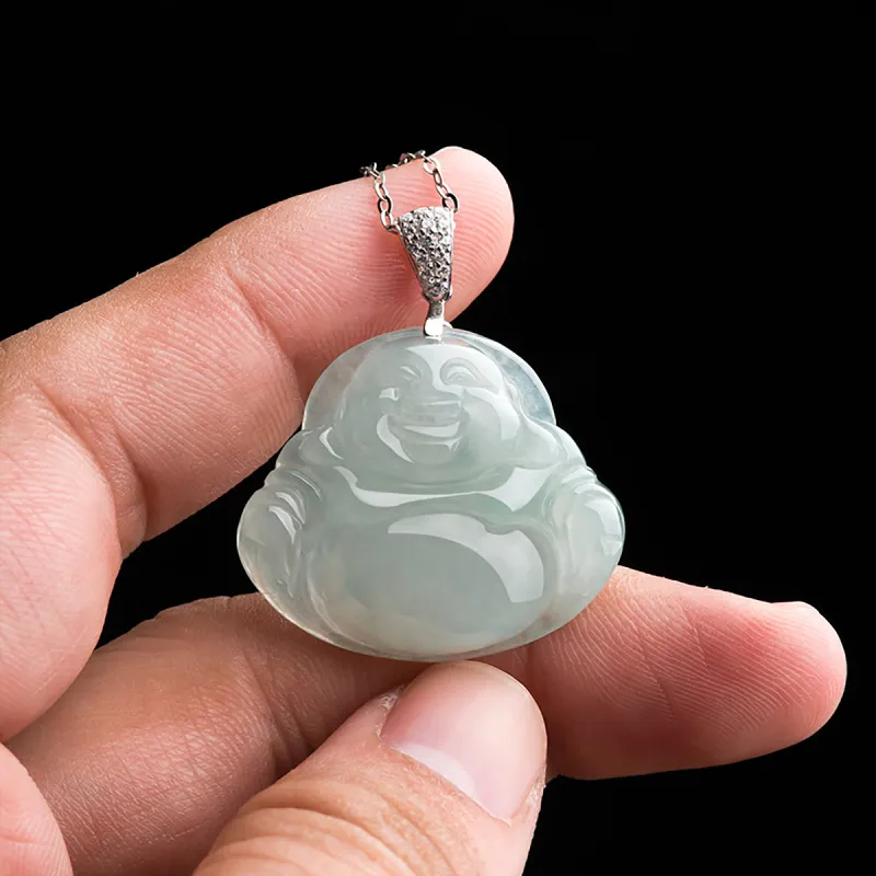 Cuiya Golden Building Glutinous Jade Jadeite Necklaces Women's-4
