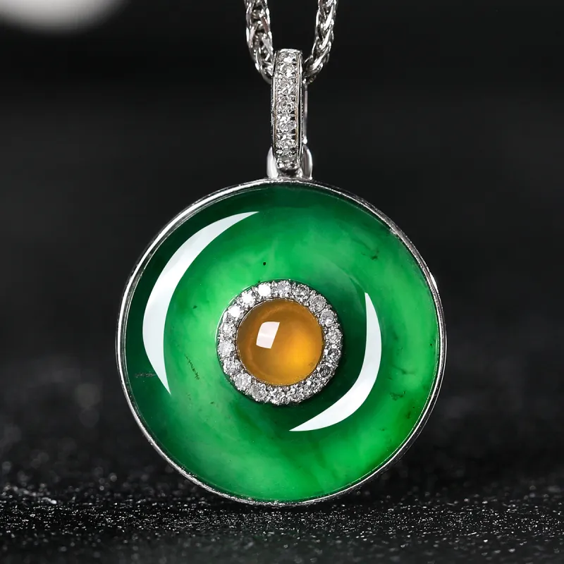 Cuiya Golden Building Ice Glutinous Necklaces Unisex-1
