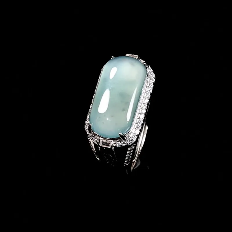 Cuiya Golden Building Ice Glutinous Jadeite Rings Unisex-5