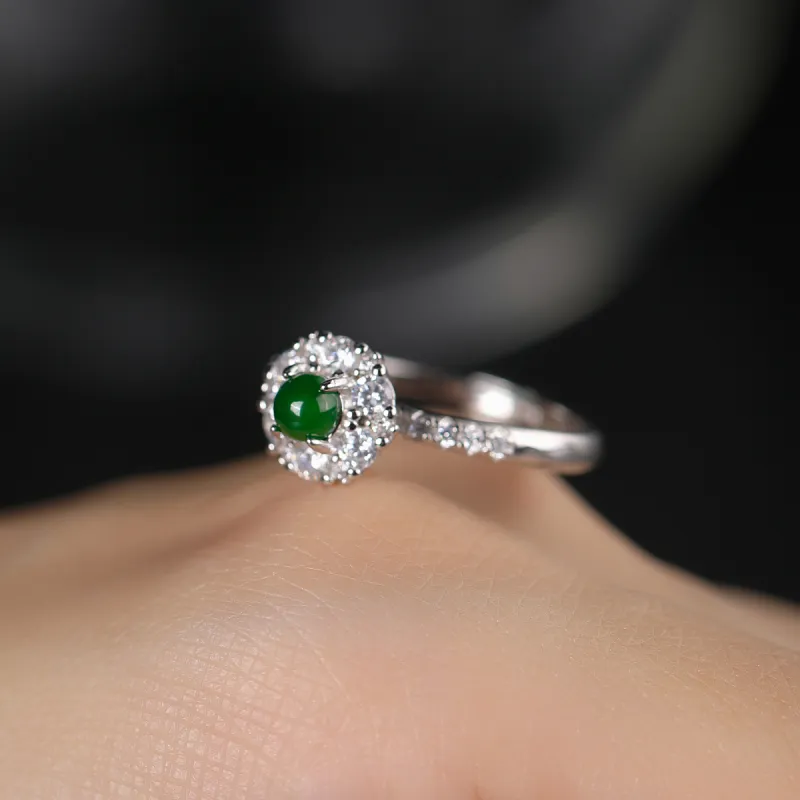 Cuiya Golden Building Ice Glutinous Jadeite Rings Unisex-1