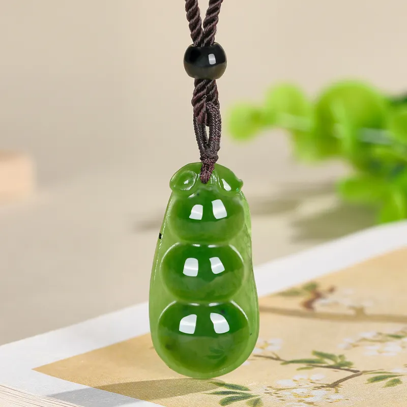 Cuiya Golden Building Hetian Jade Necklaces Jasper Women's-1