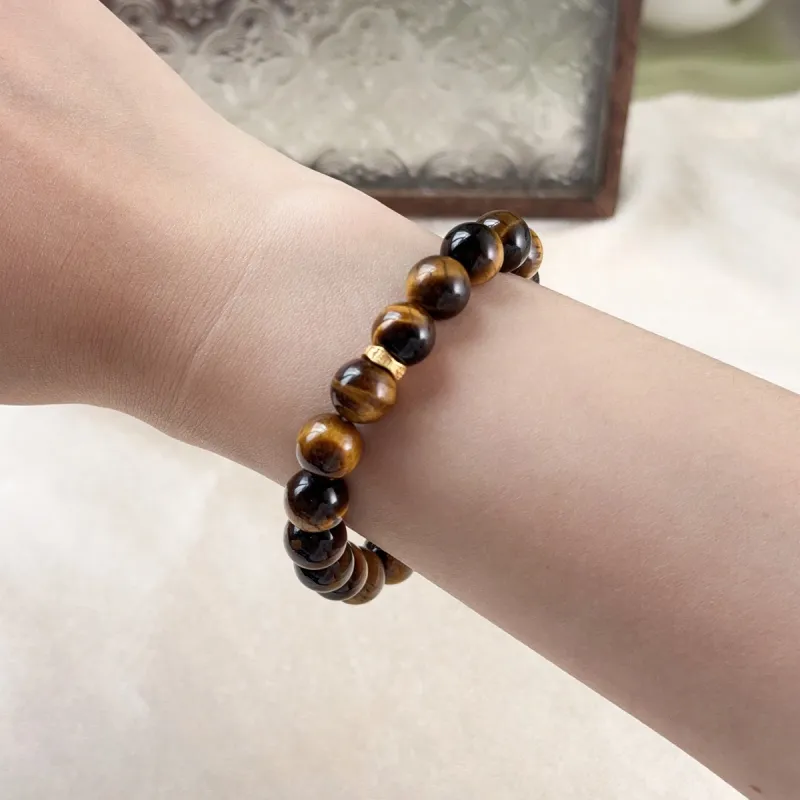 Cuiya Golden Building Tiger's Eye Stone Bracelets Unisex-2