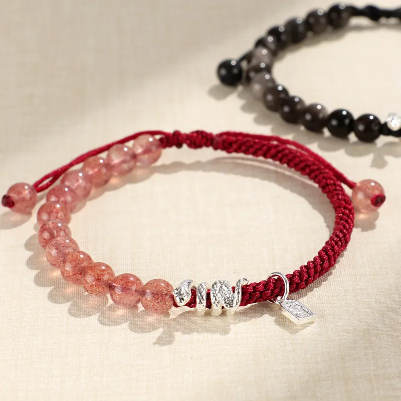 Cuiya Golden Building Obsidian Bracelets Unisex-2