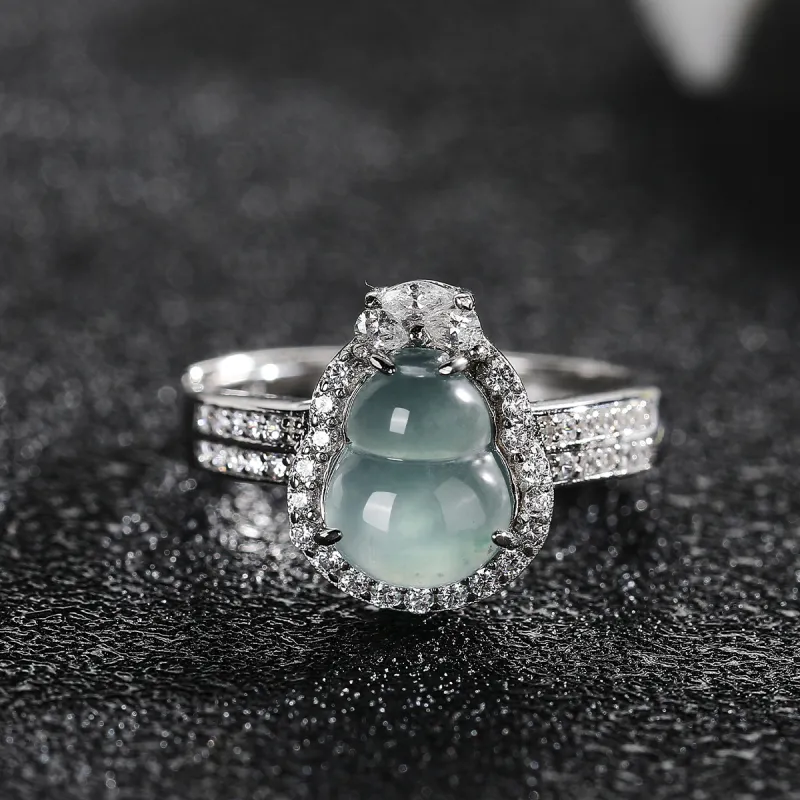 Cuiya Golden Building Ice Glutinous Jadeite Rings Unisex-1