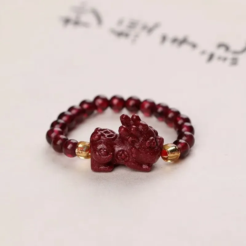 Cuiya Golden Building Jade Rings Unisex-1