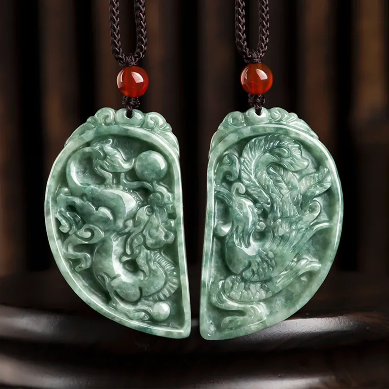 Cuiya Golden Building Glutinous Jade Jadeite Necklaces Unisex-4