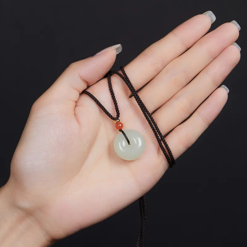 Cuiya Golden Building Hetian Jade Hetian Jade Pendants Unisex Pale Greenish White Jade-2