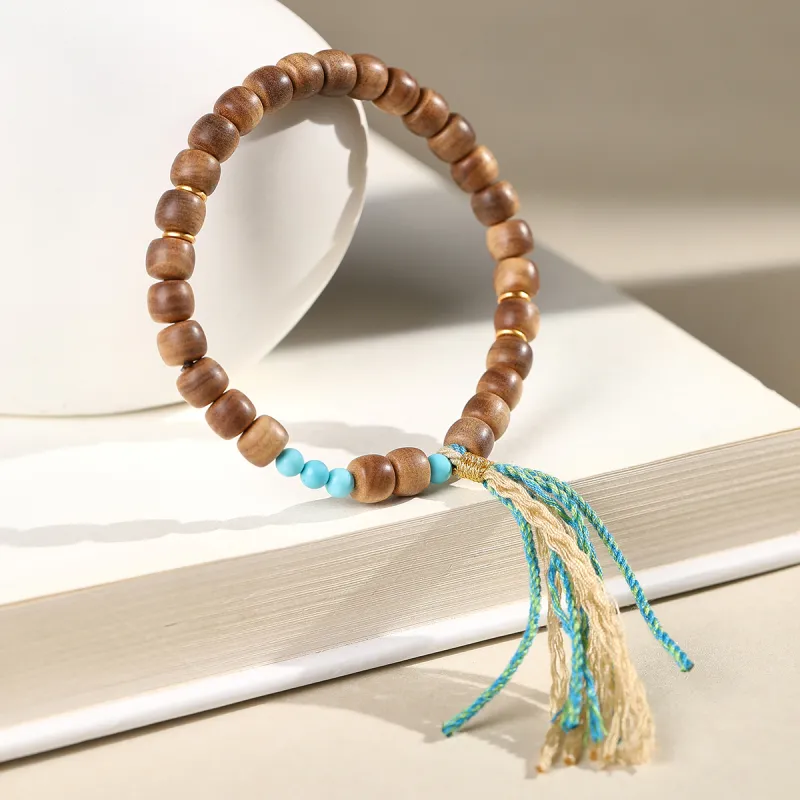 Cuiya Golden Building Sandalwood Bracelets Unisex-6