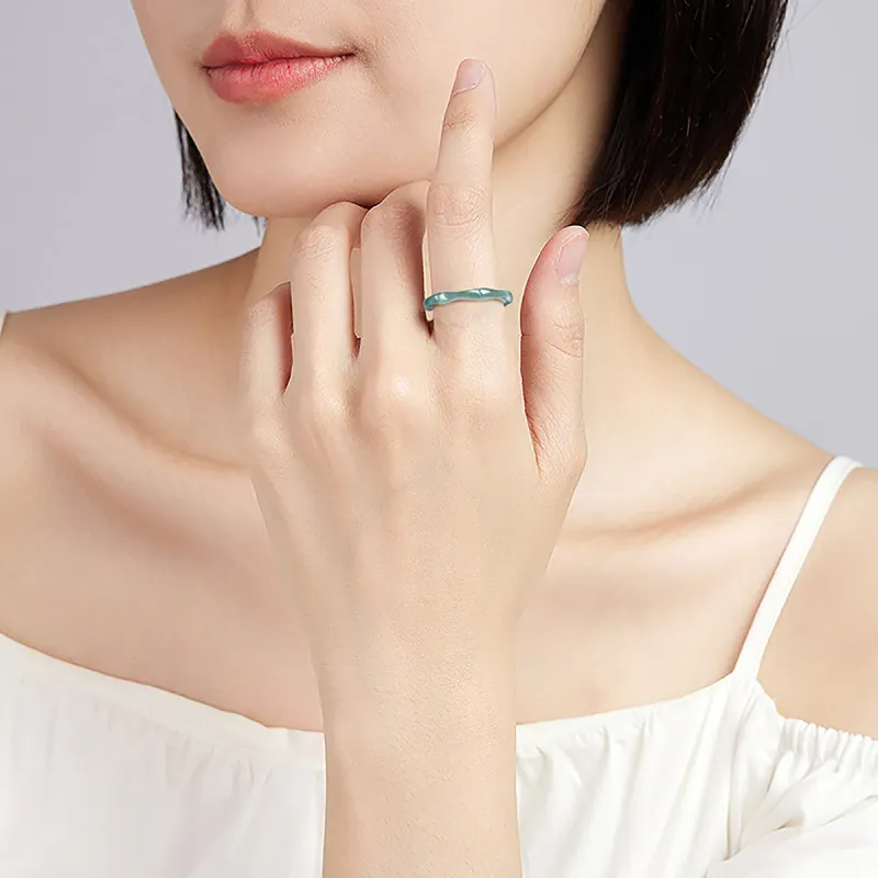 Cuiya Golden Building Ice Glutinous Jadeite Rings Unisex-3