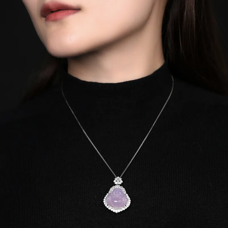 Cuiya Golden Building Chalcedony Jade Pendants Women's-24