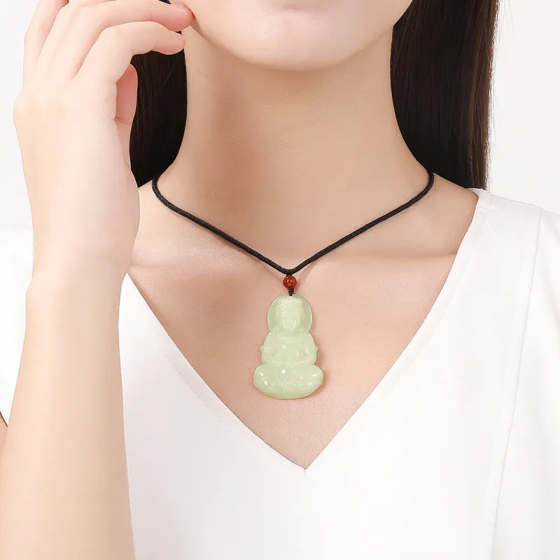 Cuiya Golden Building Hetian Jade Pendants Men's Pale Greenish White Jade-3