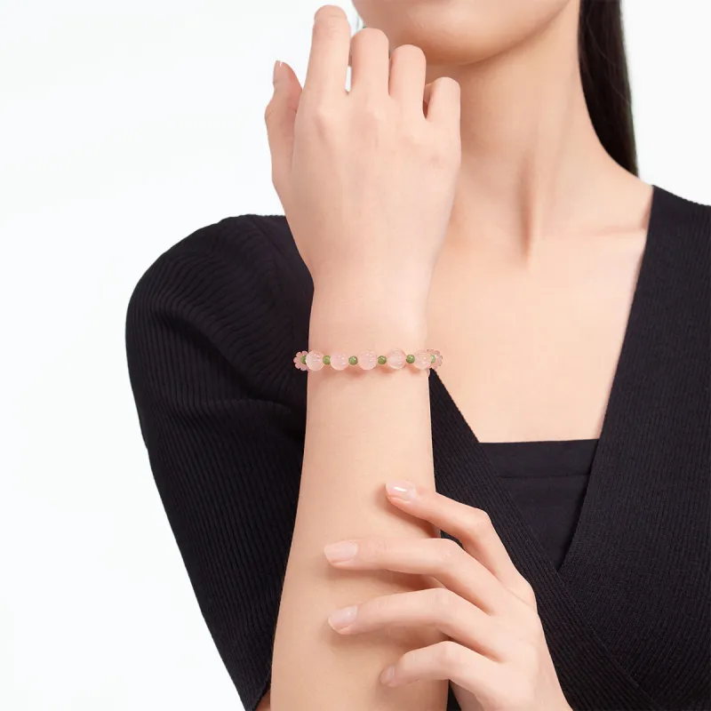 Cuiya Golden Building Natural Agate Jade Bracelets Women's-3